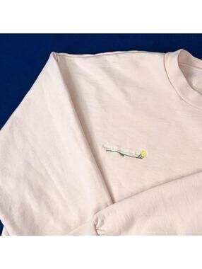 Heavy Manners Sweatshirt Women's Medium LT Pink Oversized Fleece Relax Fit Comfy